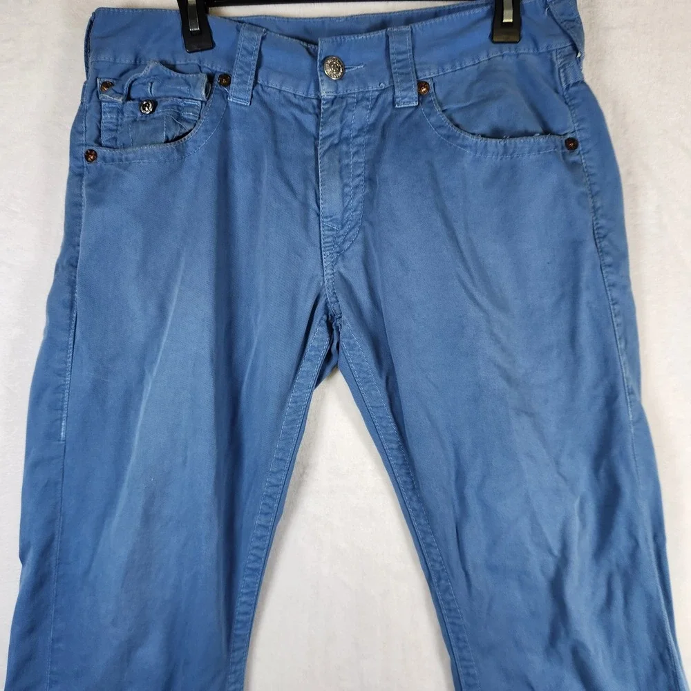 True Religion Mens Blue Pants‎ Size 33 Distressed Denim Jeans